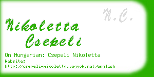 nikoletta csepeli business card